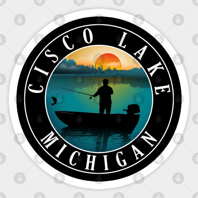 Cisco Lake Fishing Michigan Sunset Sticker by BirdsEyeWorks